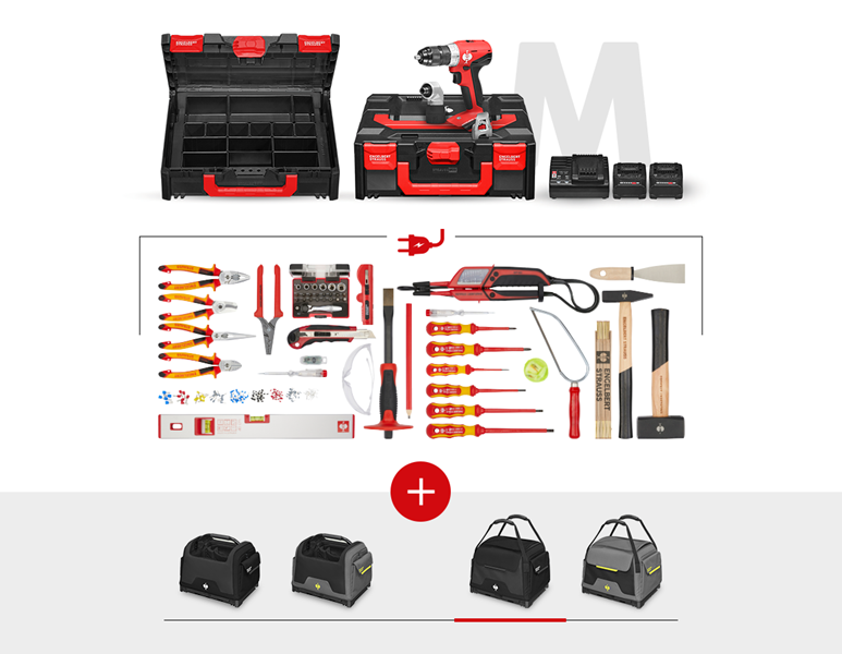 Hauptansicht, Sets, Werkzeug-Set Elektro + 18,0 V Akku-Multi-Schrauber, schwarz