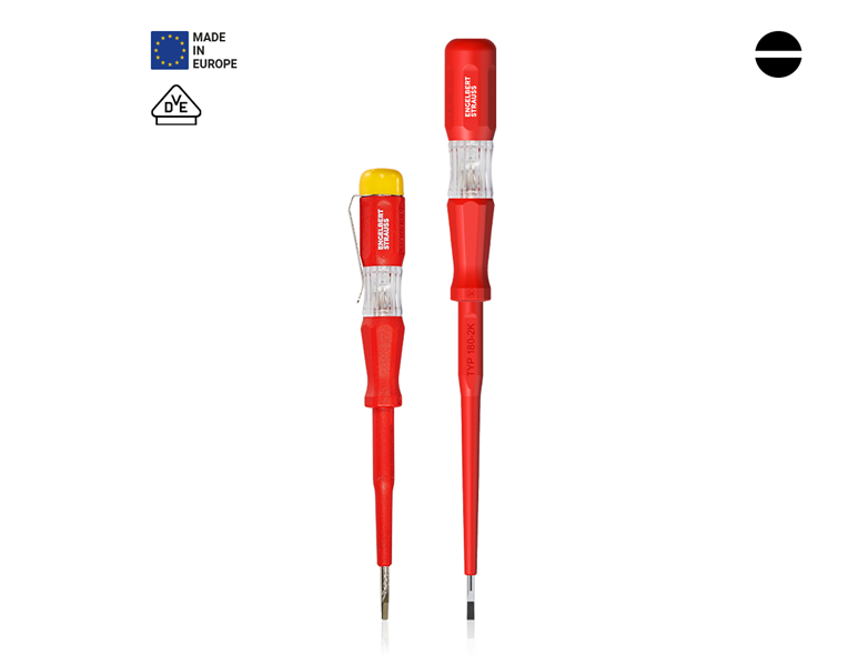 Vue principale, Electronique, e.s. Jeu de testeurs de tension plats 2C