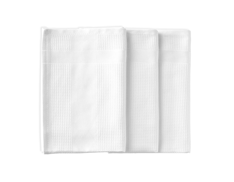 Vue principale, Torchons à vaisselle, Geschirrtuch Microfaser, 3er Pack, blanc