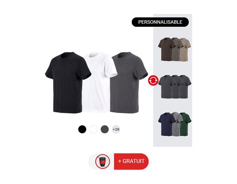 KIT POUR HOMMES: 3x e.s. T-shirt cotton