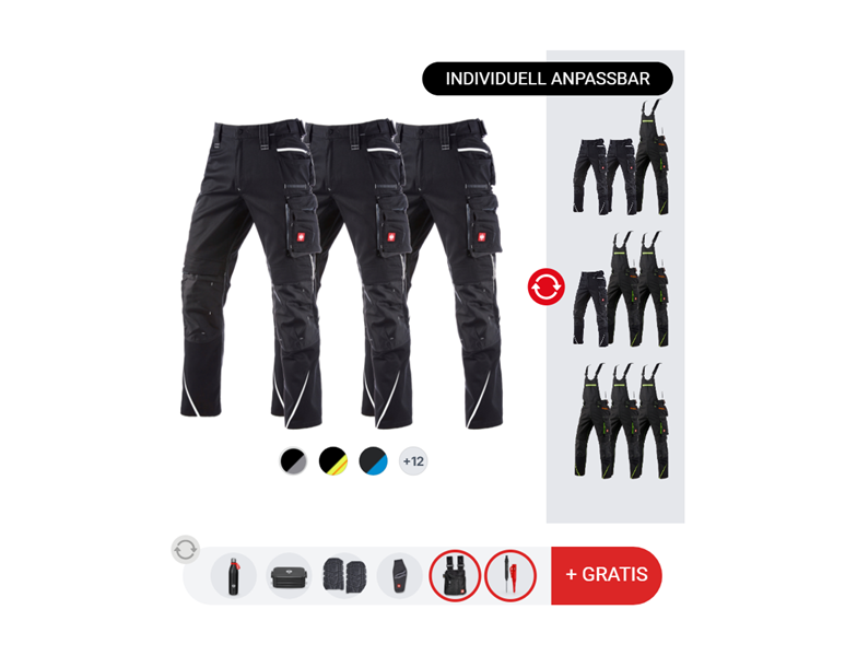 HERREN-SET: 3x Hosen e.s.motion 2020 + 2x Zugaben