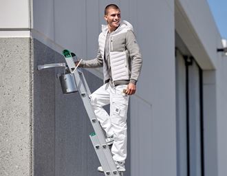 Vue 3, Veste en tricot à capuche hybride e.s.​motion ten, blanc mélange