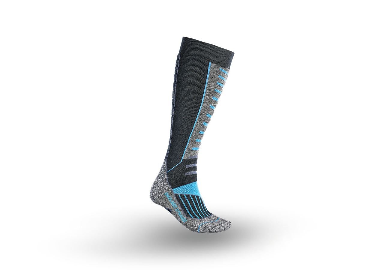 Chaussettes | Bas: e.s. Chaussettes function x-warm/x-high + noir/aluminium/bleu royal