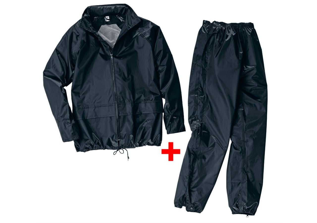 Jacken: Set Regenjacke/-hose + schwarz