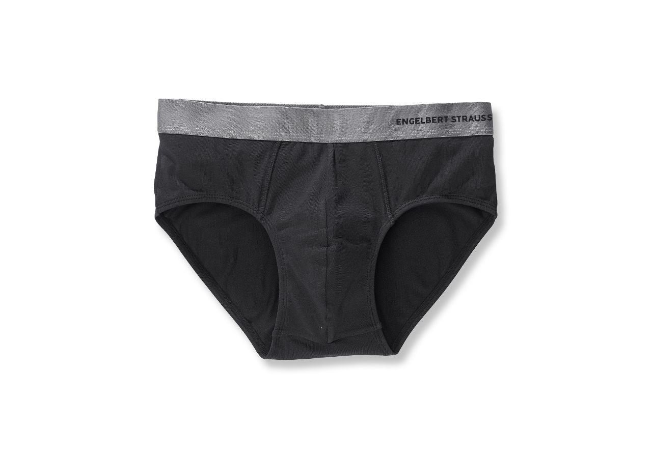 Sous-vêtements | Vêtements thermiques: e.s. Slip en coton élastique + noir