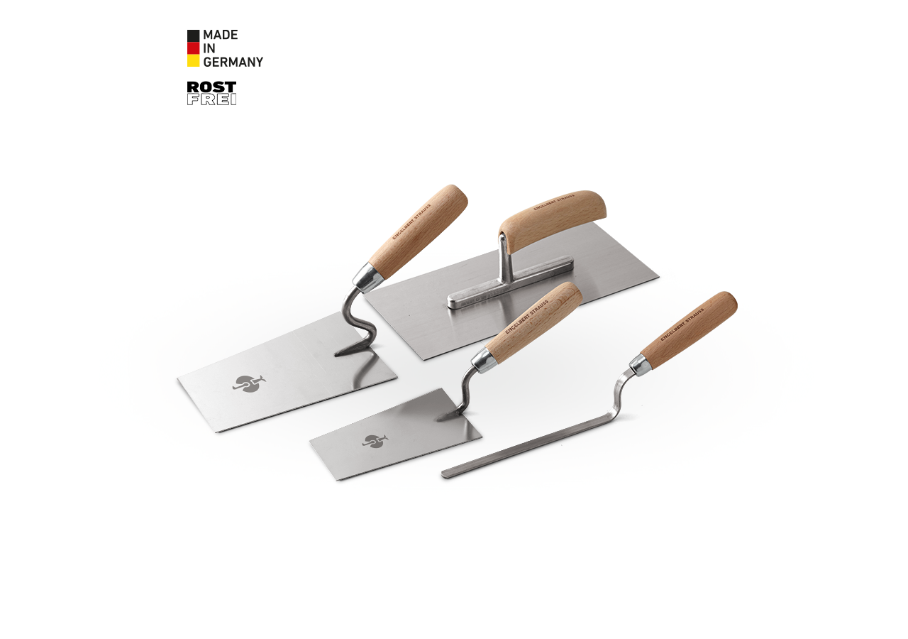 Truelles | Spatules | Taloches à éponge: e.s. Set de truelle, en inox, 4 pièces