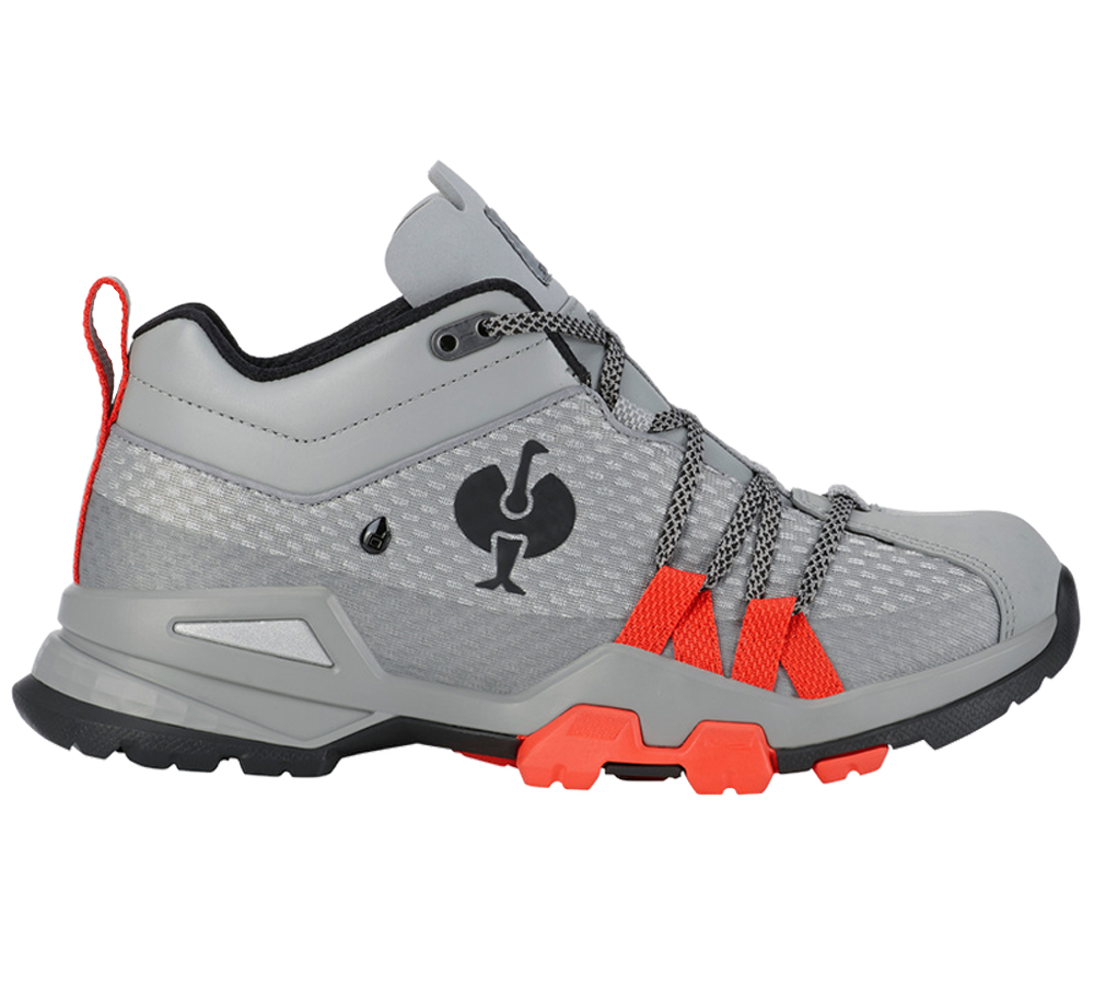 O2: O2 Berufsschuhe e.s. Kobuk low + perlgrau/solarrot