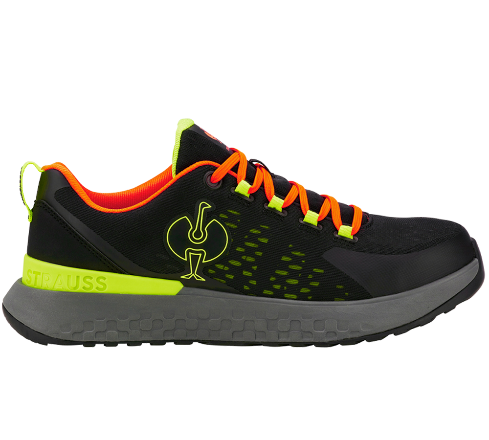 SB: SB Sicherheitshalbschuhe e.s. Comoe low + schwarz/warngelb/warnorange