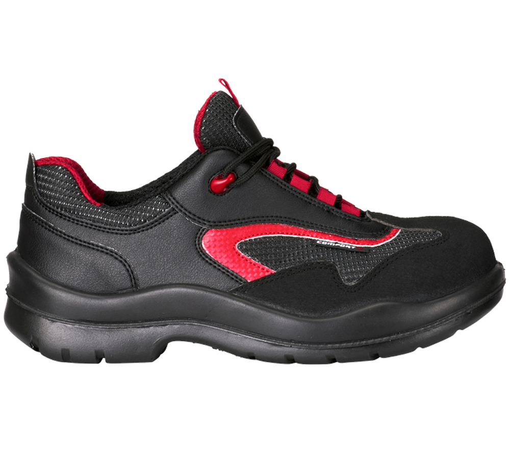 S1P: S1P Sicherheitshalbschuhe Comfort12 + schwarz/rot