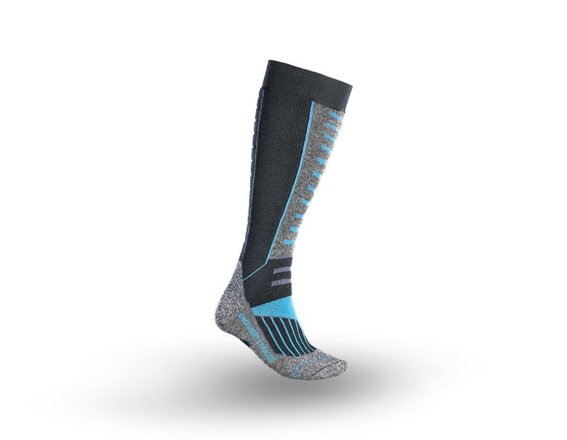 Chaussettes | Bas: e.s. Chaussettes function x-warm/x-high + noir/aluminium/bleu royal