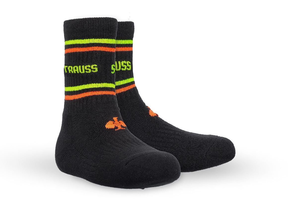 Accessoires: e.s. Allround Socken Classic light/high,Kinder,3er + schwarz/warngelb/warnorange