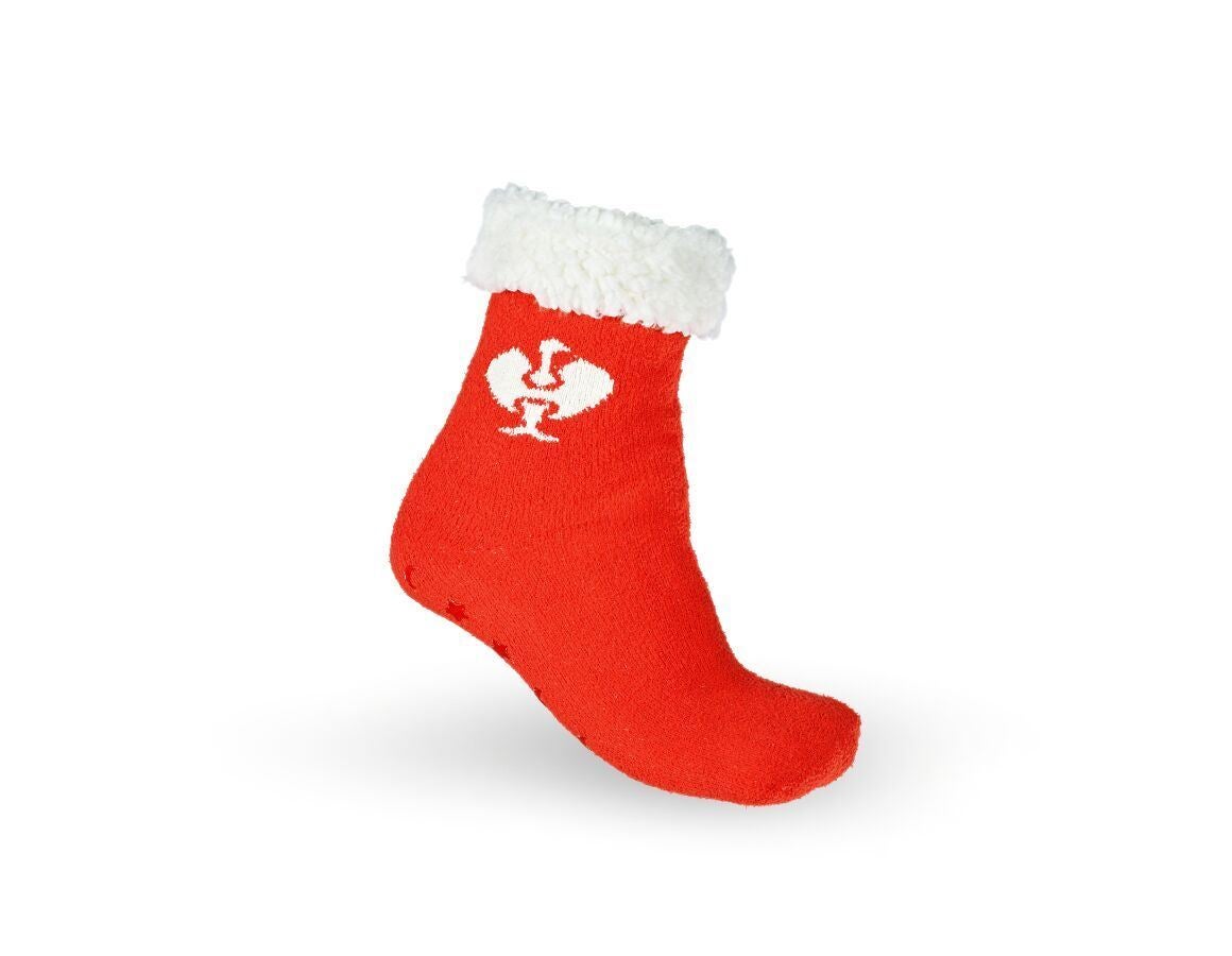 Petits cadeaux: e.s. Chaussettes en fibre polaire + strauss rouge
