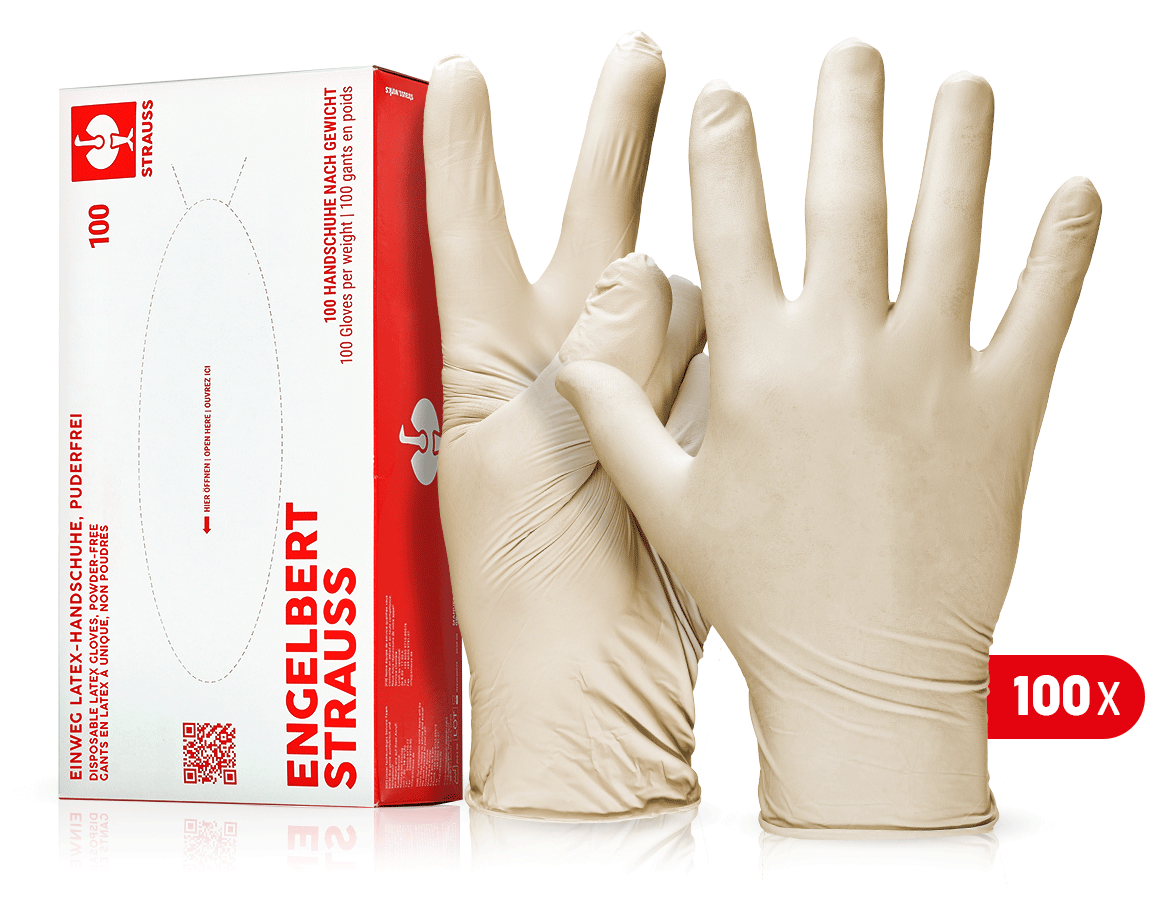 Revêtement: Gants en latex à unique, non poudrés + nature