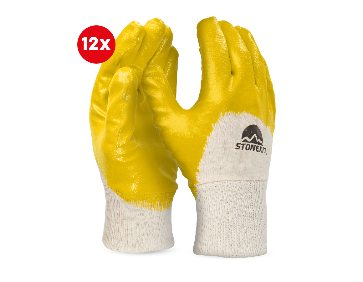 Beschichtet: Latex-Handschuhe, Strickbund, 12er Pack