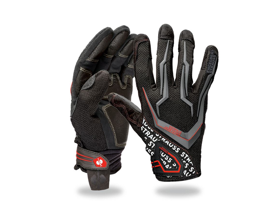 Hybrides: e.s. Gants de mécanicien Mirage + noir/rouge