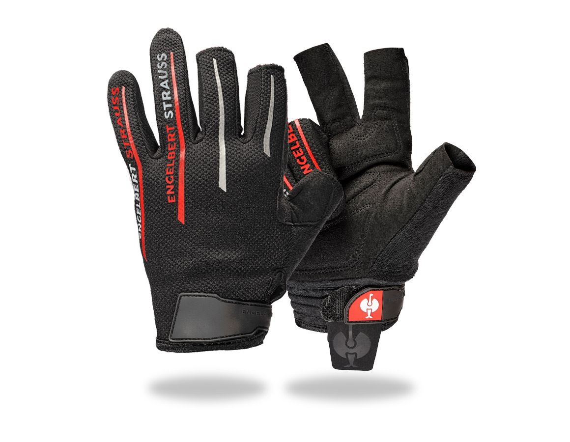 Hybrid: e.s. Mechaniker-Handschuhe Sensor + schwarz/rot