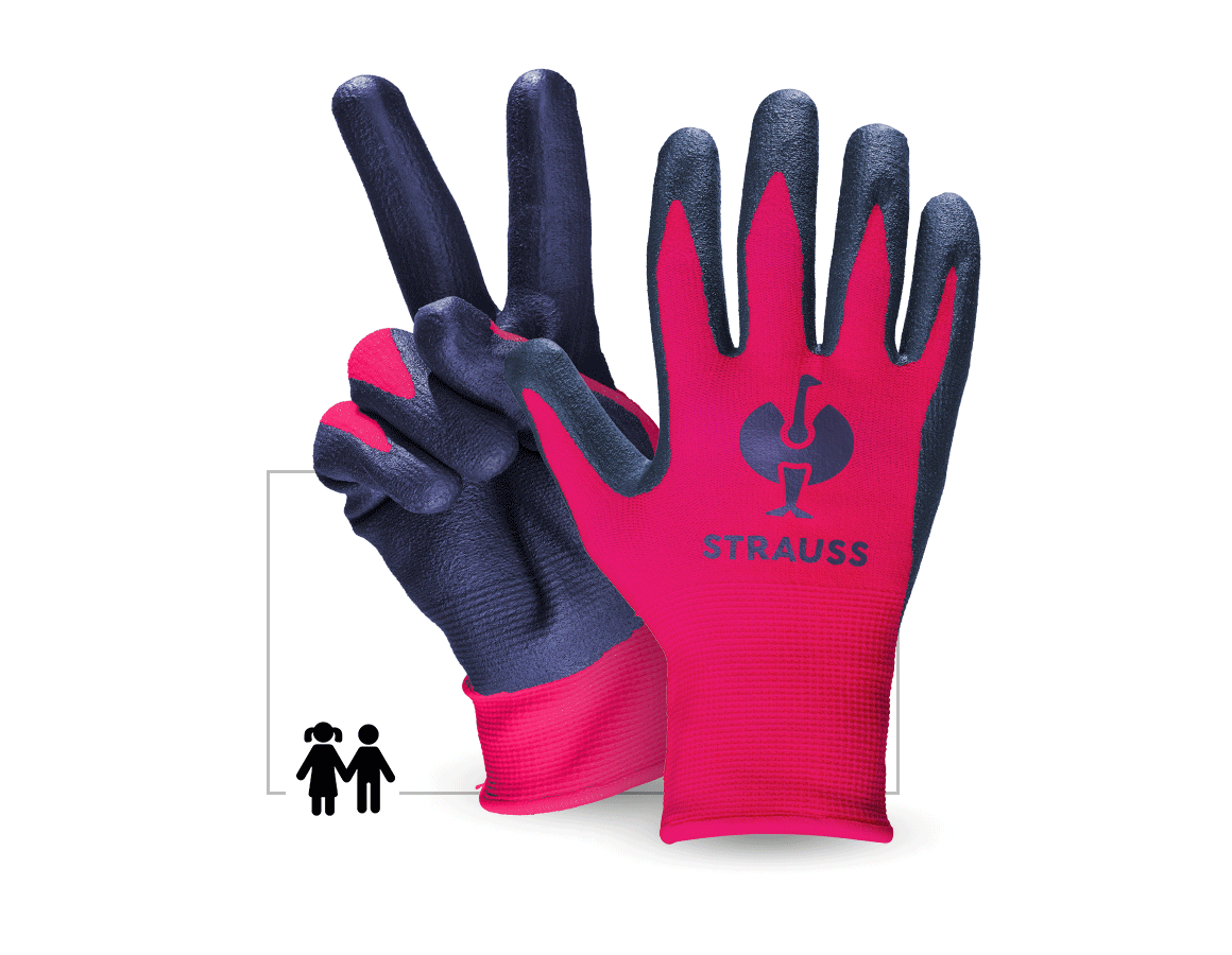 Accessoires: e.s. Gants en mousse nitrile pour enfants + magenta