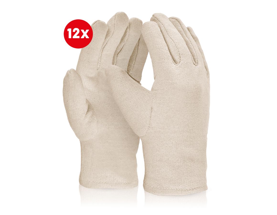Textil: Trikot-Handschuhe, schwer, 12er Pack + weiß