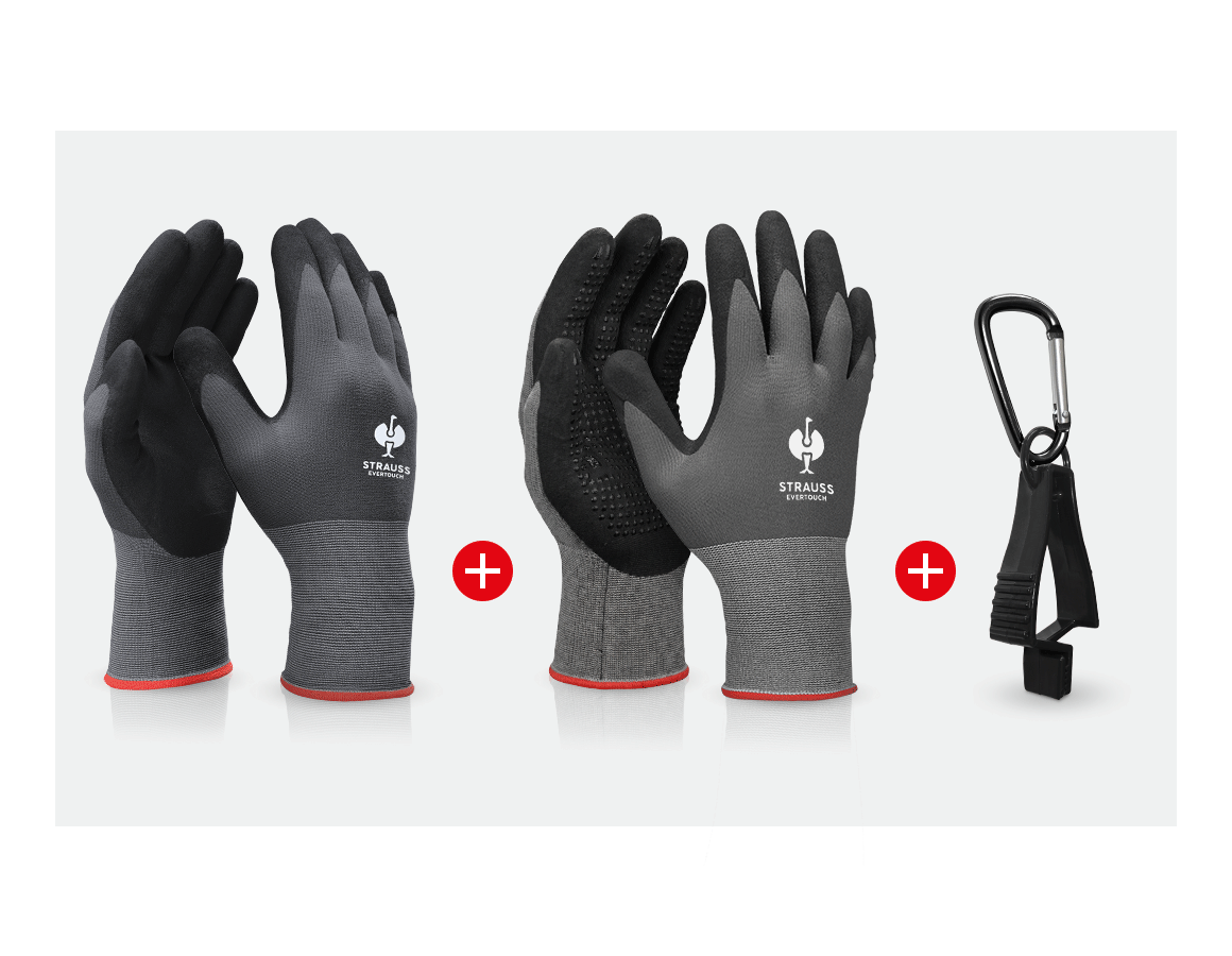 Angebote des Monats: Handschuh Set evertouch + schwarz/grau