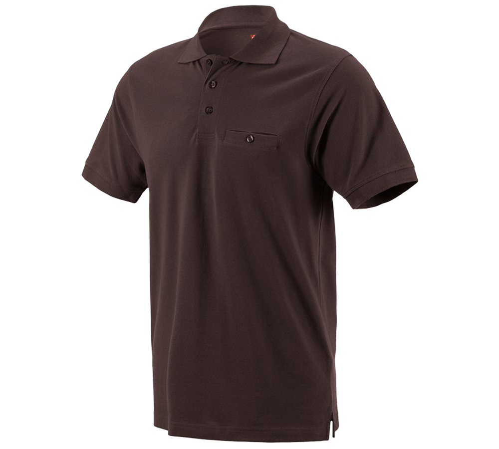 Hauts: e.s. Polo cotton Pocket + brun