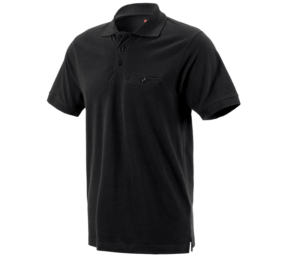 Hauts: e.s. Polo cotton Pocket + noir