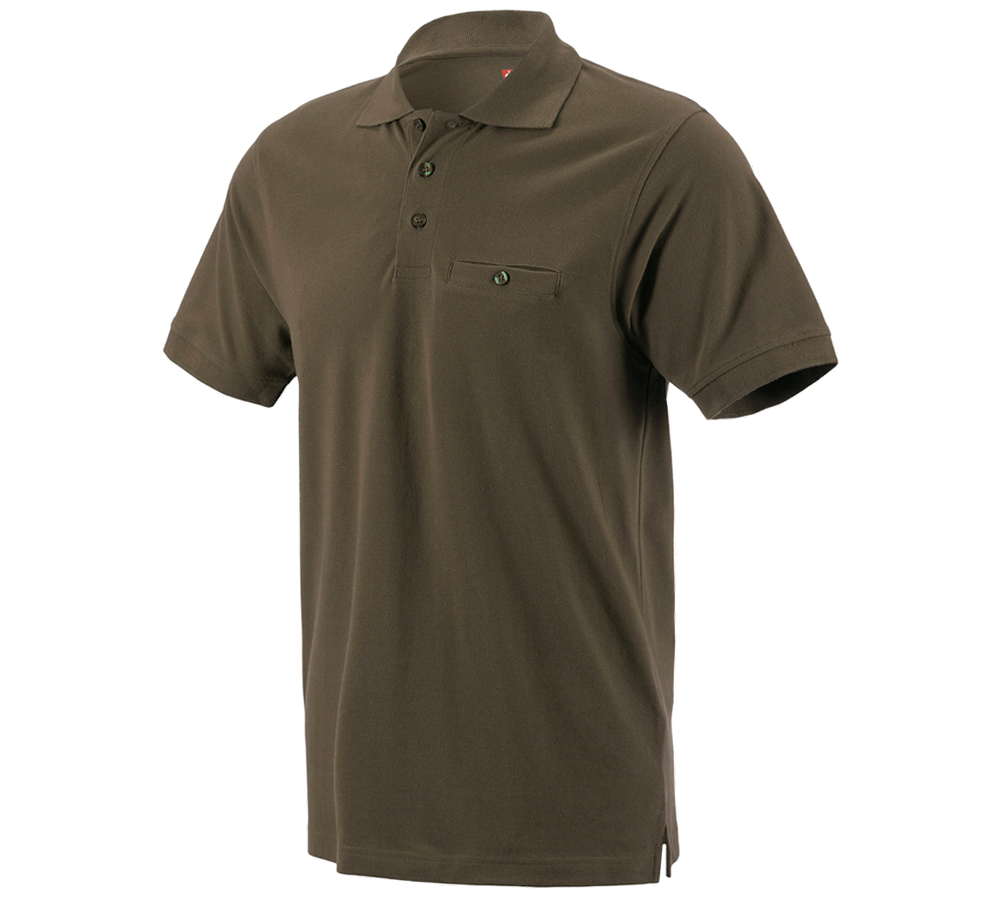 Hauts: e.s. Polo cotton Pocket + olive