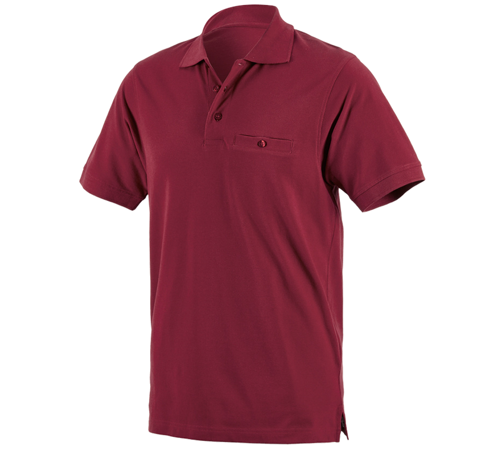 Hauts: e.s. Polo cotton Pocket + bordeaux