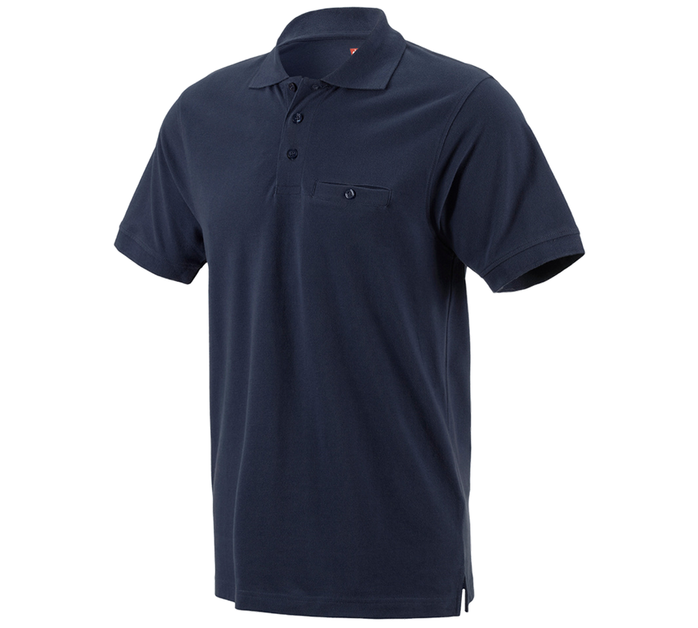 Hauts: e.s. Polo cotton Pocket + bleu foncé