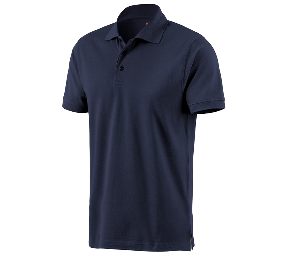 Hauts: e.s. Polo cotton + bleu foncé