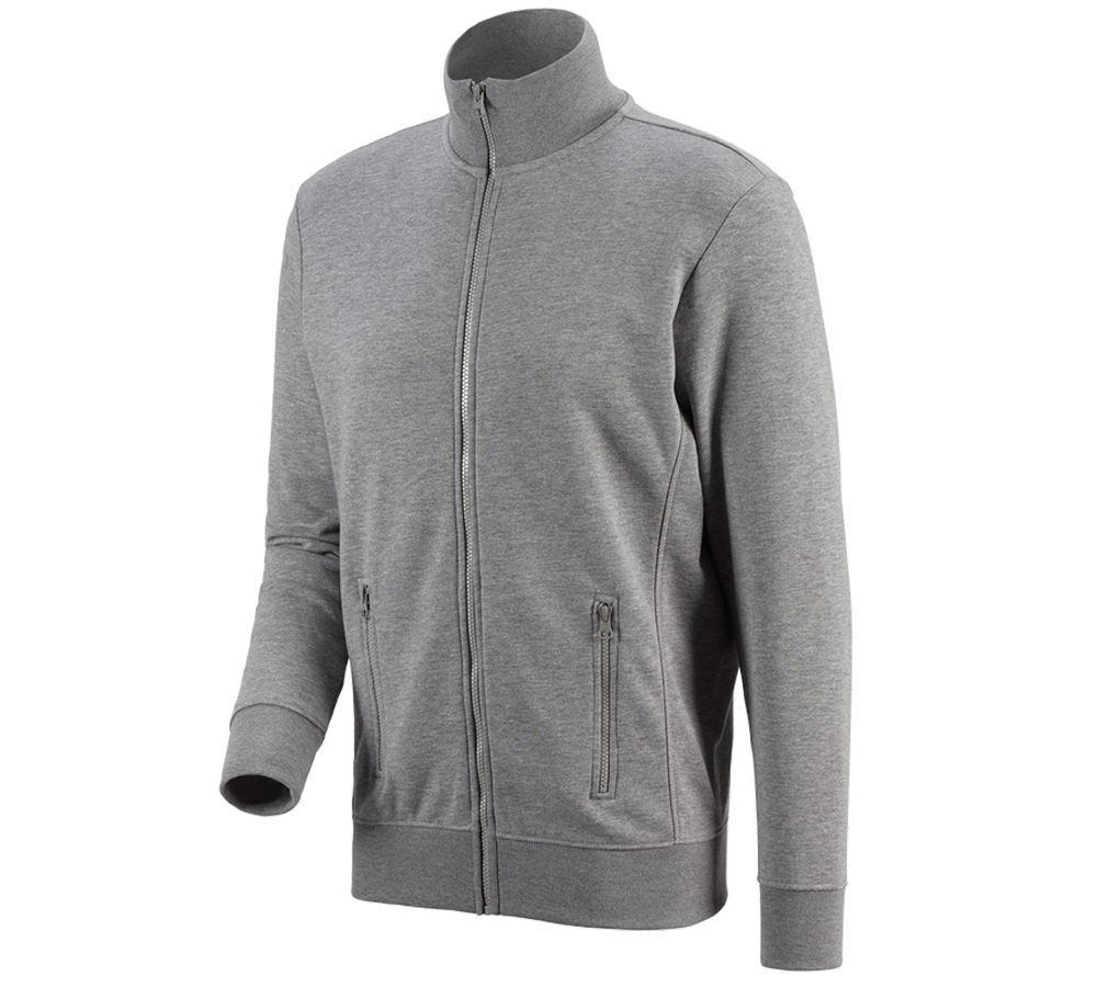 Hauts: e.s. Veste sweat poly cotton + gris mélange