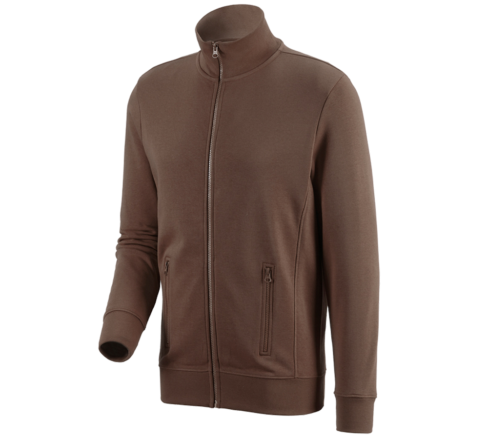 Hauts: e.s. Veste sweat poly cotton + noisette