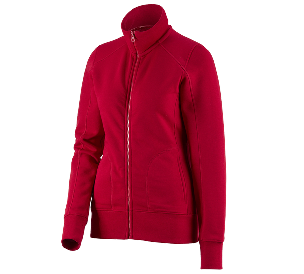 Shirts & Co.: e.s. Sweatjacke poly cotton, Damen + feuerrot