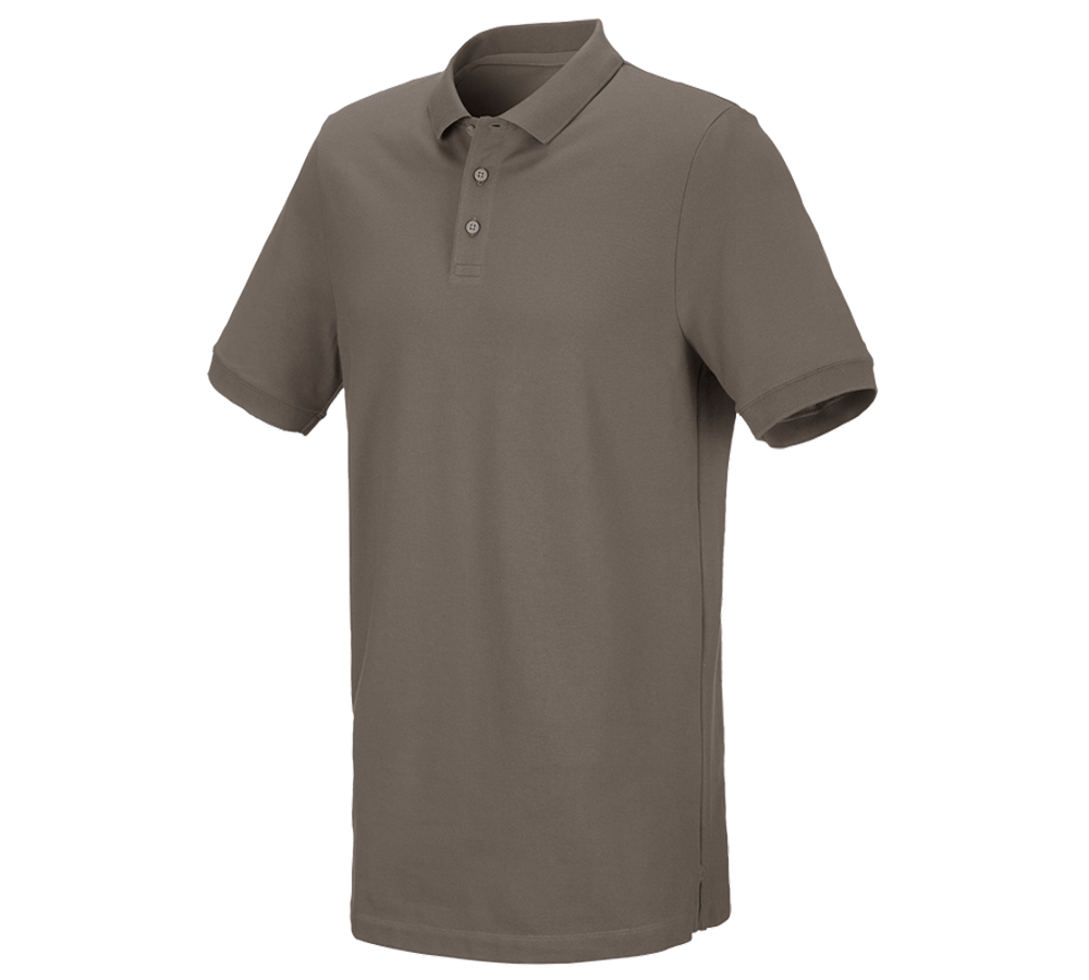 Thèmes: e.s. Piqué-Polo cotton stretch, long fit + pierre