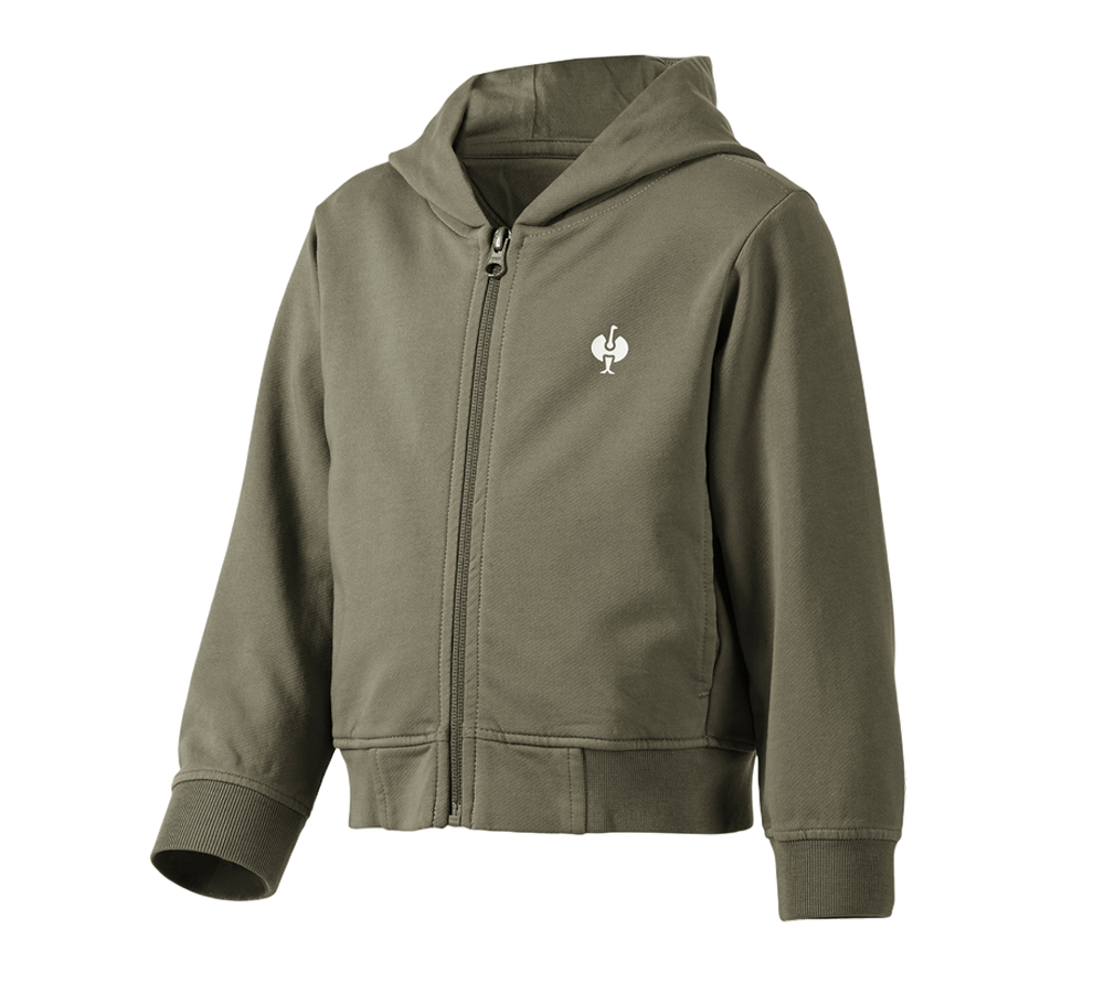 Hauts: Veste sweat à capuche e.s.motion ten, enfants + vert marais vintage
