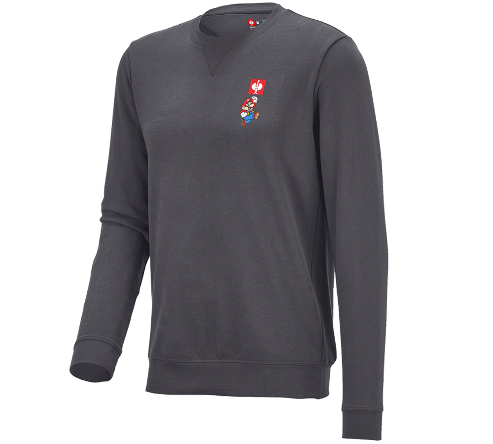 Hauts: Super Mario Sweatshirt, hommes + anthracite