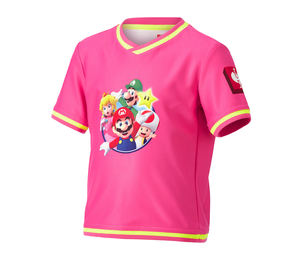 Kollaborationen: Super Mario Funktions T-Shirt, Kinder + jadepink