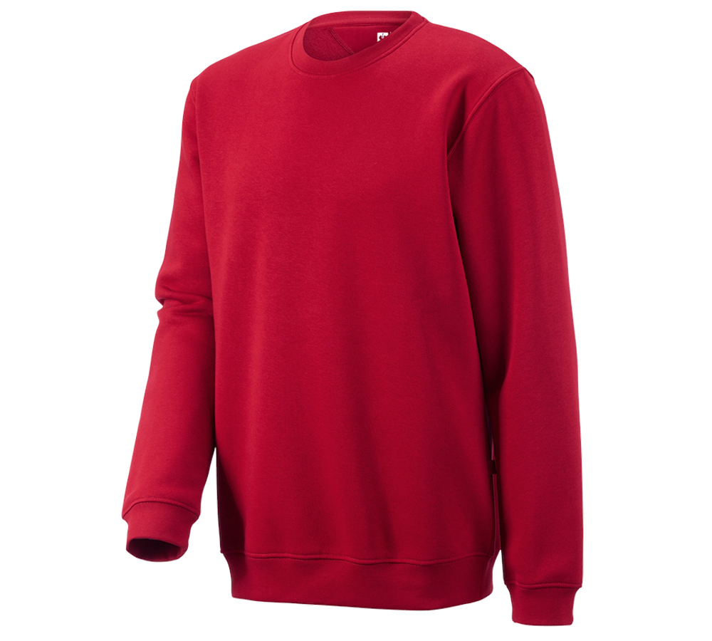 Hauts: e.s. Sweatshirt poly cotton, long fit + rouge vif