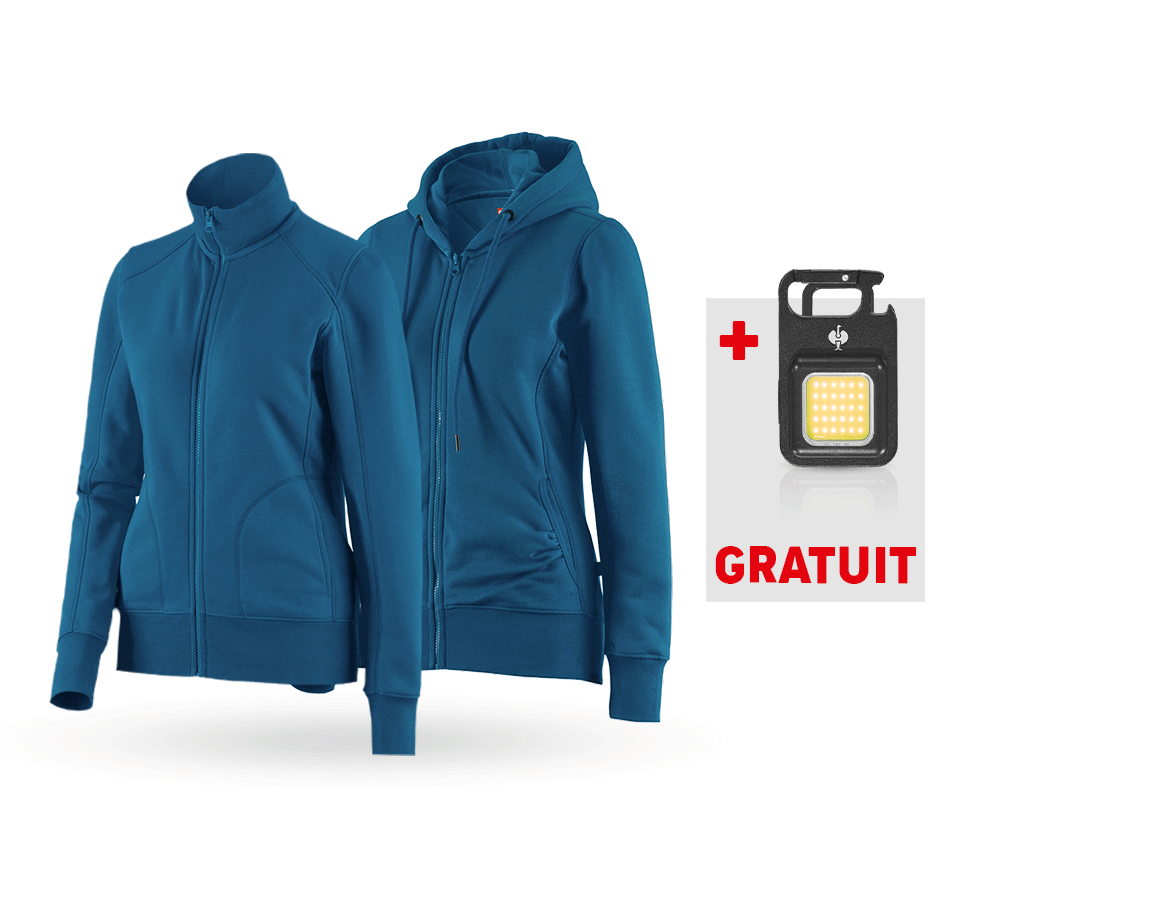 Vêtements: KIT : Veste sweat+Hoody sweat zippé poly cotton,f. + atoll