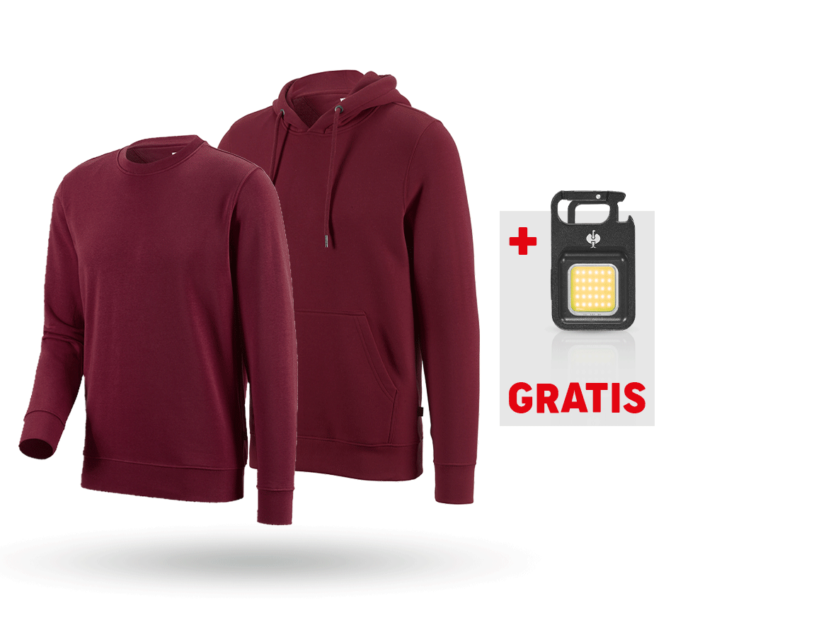 Bekleidungs-Sets: SET: e.s. Hoody-Sweatshirt+Sweatshirt poly Cotton + bordeaux