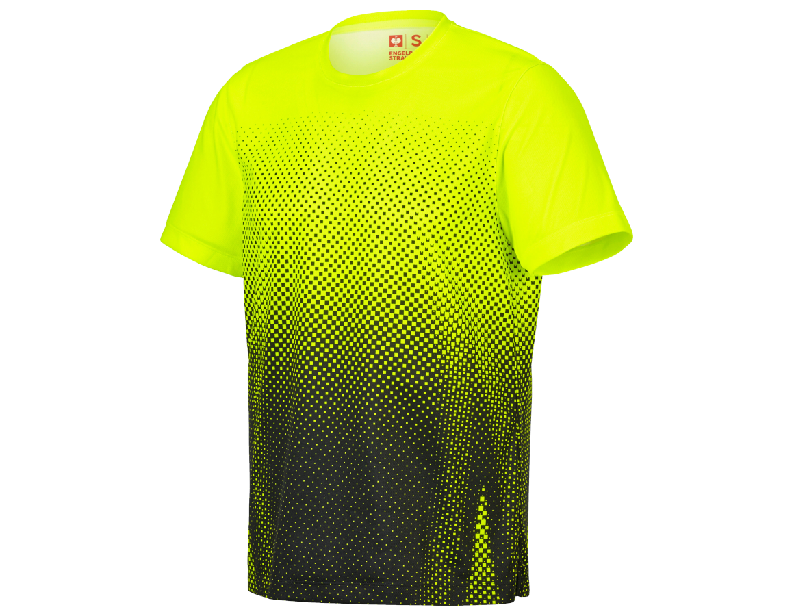 Hauts: T-Shirt fonctionnel e.s.t:aktik + jaune fluo/noir
