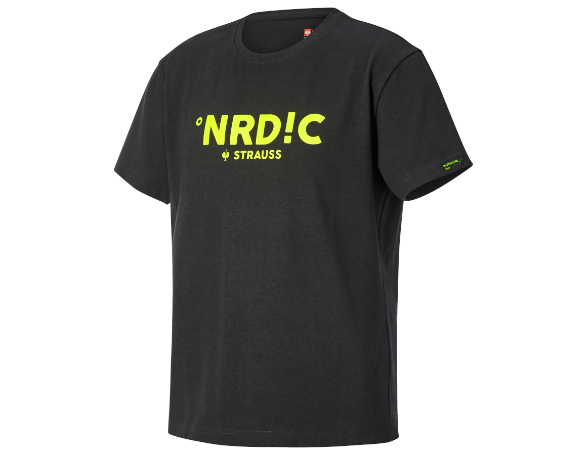 Hauts: T-Shirt heavy e.s.line.nordic + noir/jaune fluo