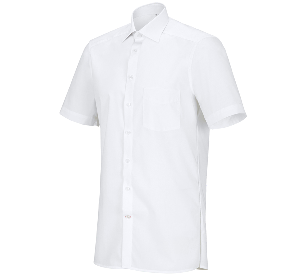 Hauts: e.s. Chemise de service à manches courtes + blanc