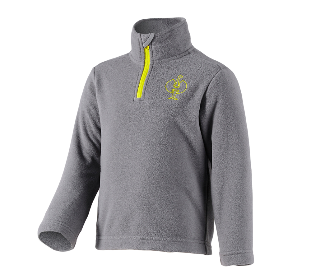 Hauts: Pull en laine polaire e.s.trail, enfants + gris basalte/jaune acide