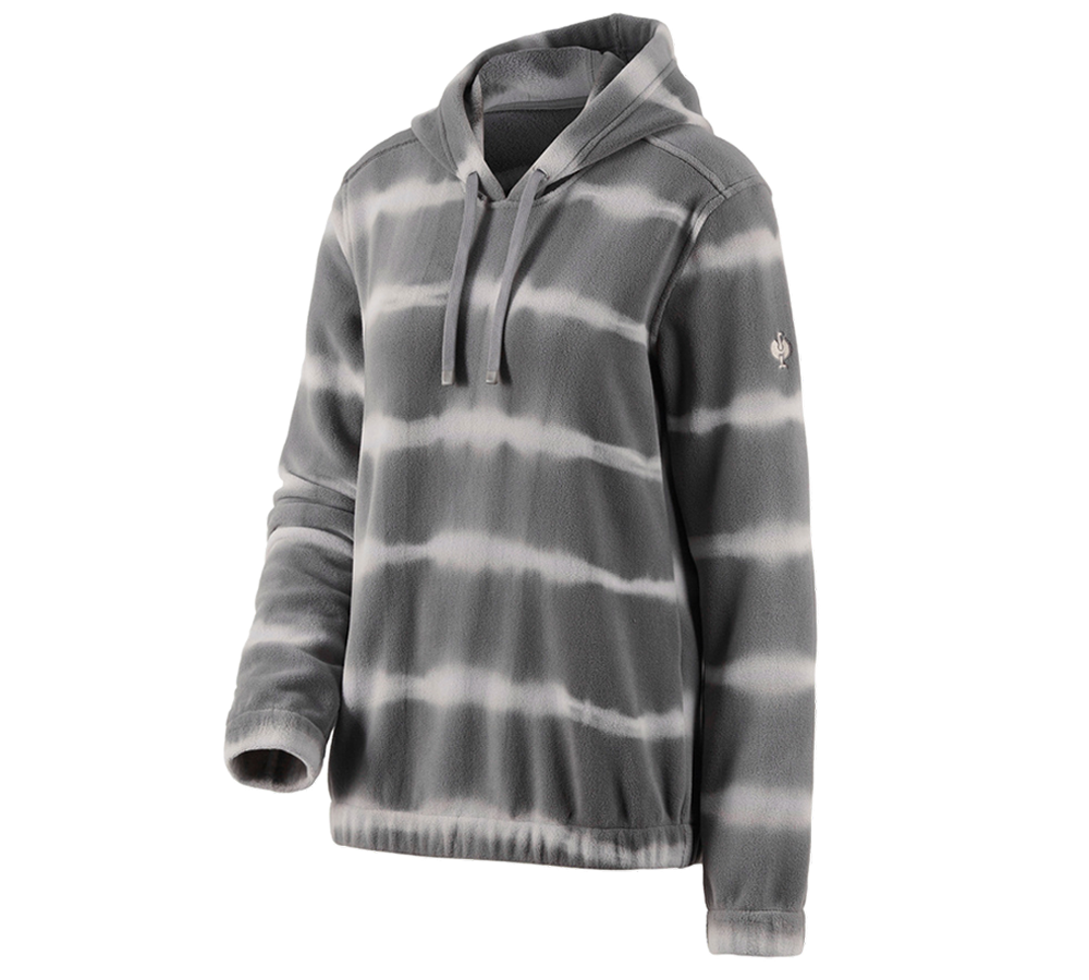Thèmes: Laine polaire Hoody tie-dye e.s.motion ten, femmes + granit/gris opale