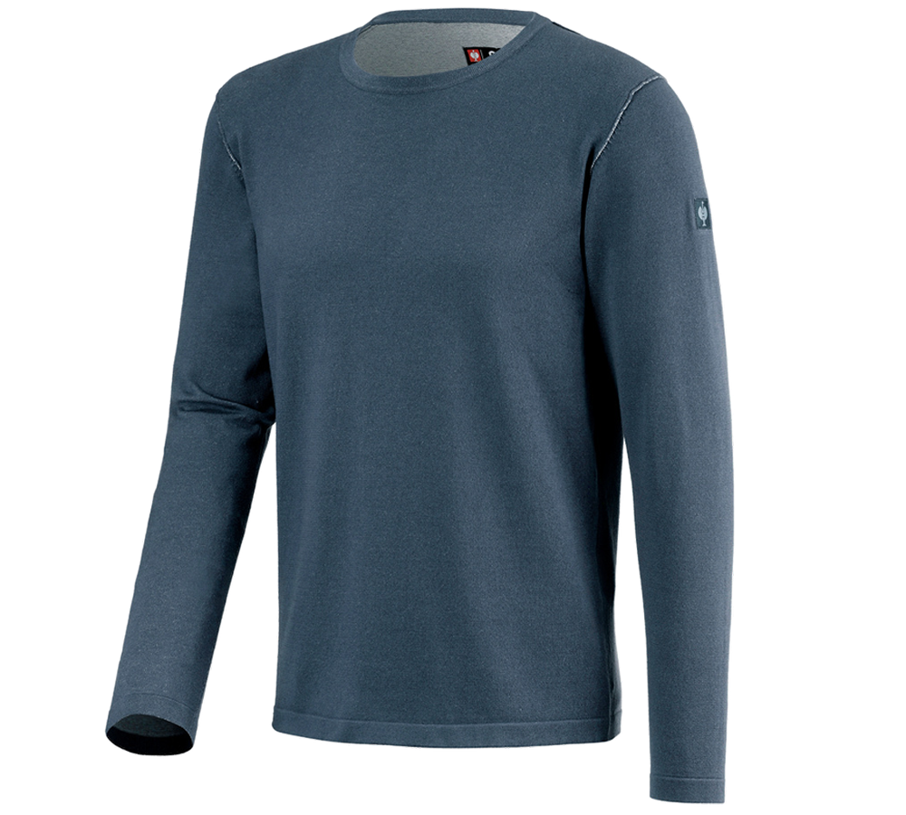 Hauts: Pullover à col rond e.s.iconic + bleu oxyde