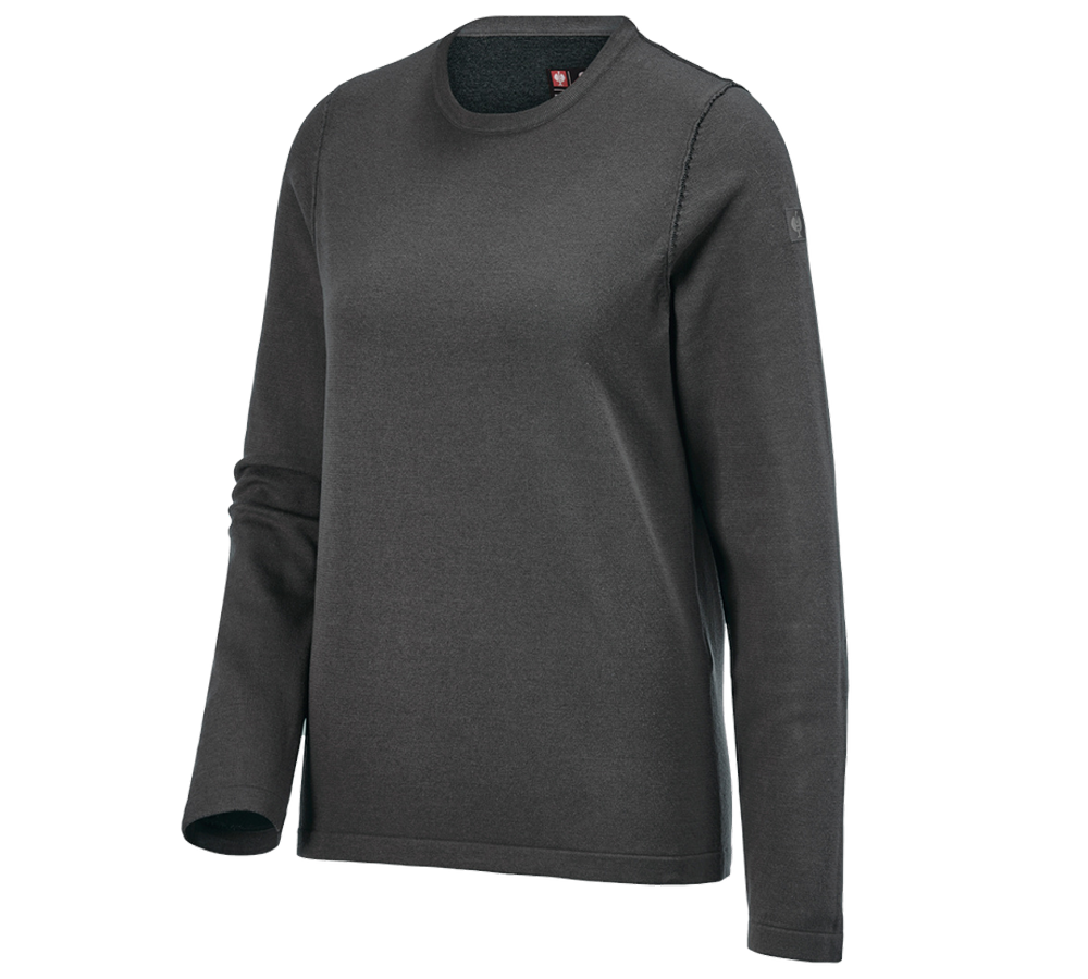 Shirts & Co.: Strickpullover e.s.iconic, Damen + carbongrau