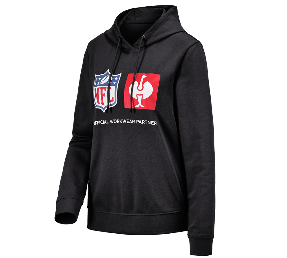 Shirts & Co.: NFL Hoodie cotton, ladies + schwarz