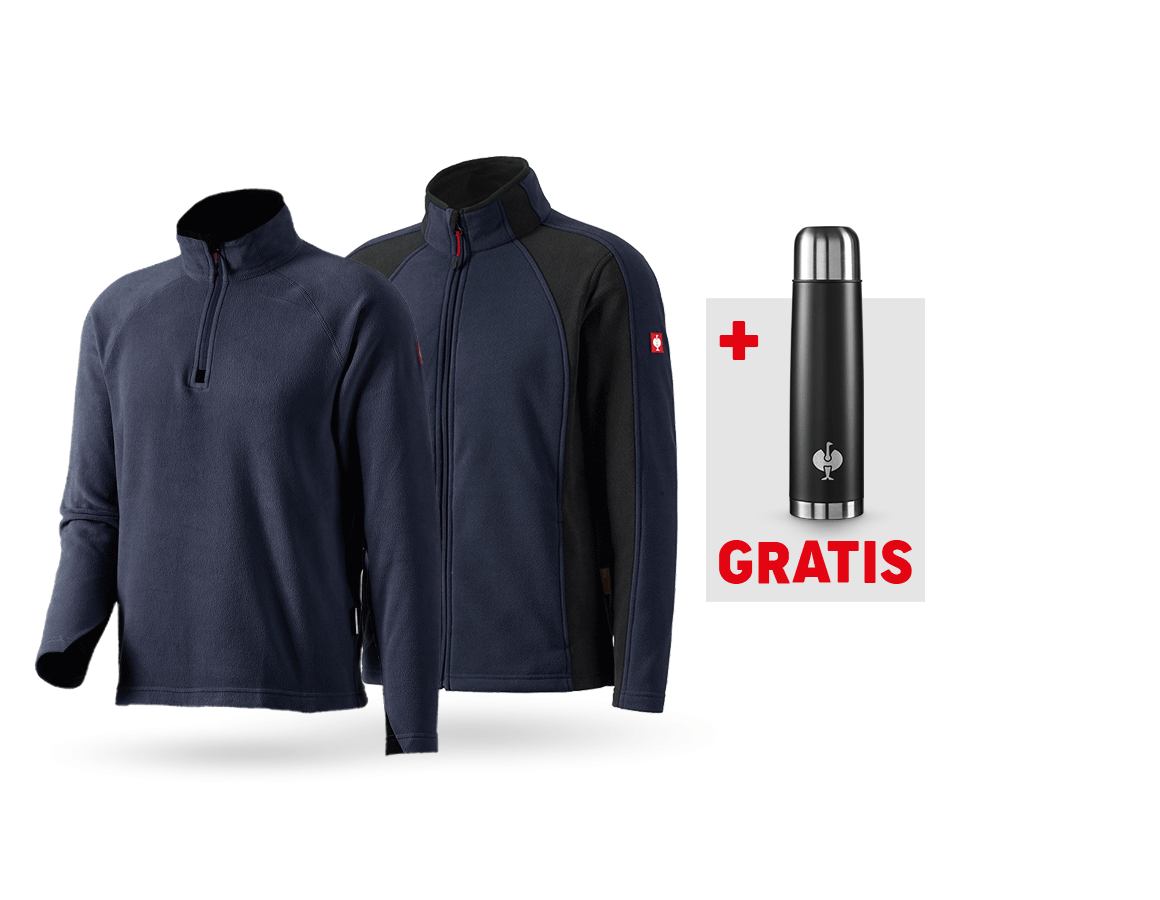 Große Geschenke: SET: Microfleece Jacke + Troyer dryplexx® micro + dunkelblau/schwarz