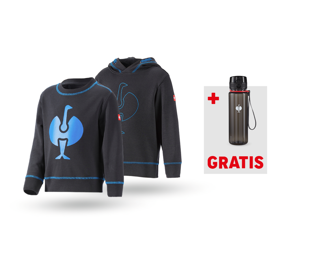 Große Geschenke: SET: Hoody + Sweatshirt e.s.motion 2020, Kinder + graphit/enzianblau