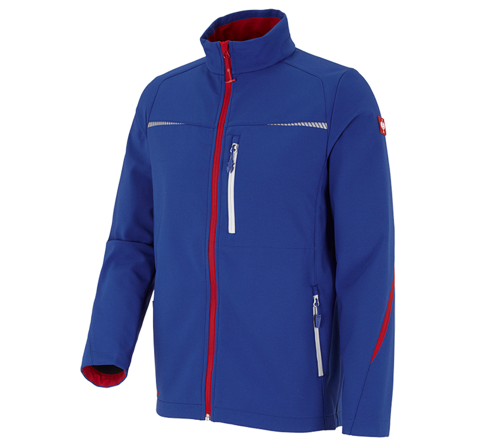 Horti-/ Sylvi-/ Agriculture: Veste Softshell e.s.motion 2020 + bleu royal/rouge vif